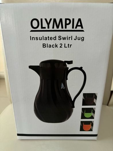 Olympia insulated swirl jug black 2litre