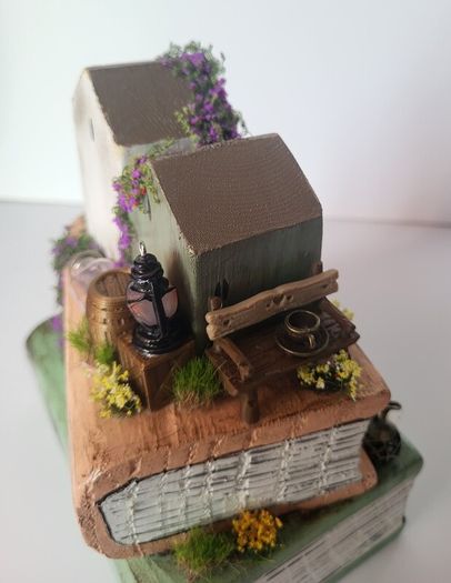 Hand carved wooden books!