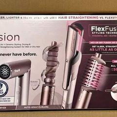Shark FlexFusion Straight 5-in-1 Air Styler & Dryer & Ceramic Straightener with Case