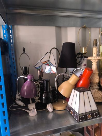 Stained glass shades and lamps