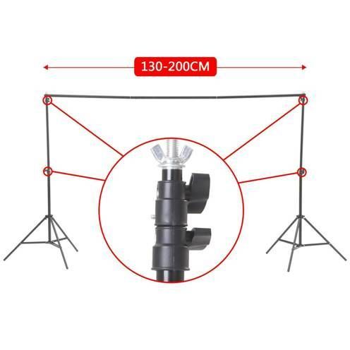 443442 2 x 2m Stand + 1.6 x 3m Non Woven Fabric Black, White, Green Background