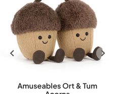 New JELLYCAT Amuseables Ort & Tum Acorns