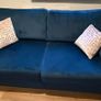 DFS Navy Plush Sofa Image 2