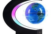 Magnetic Levitation Floating Globe, Levitating C Shape with LED Lights Touch Control for Educational Home Office Decor, Anniversary Creative Gift 3.3 Inches Globe