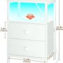 Bedside Table with Charging Station, Side Table with LED Light Image 7