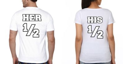 His And Her Other Half Love Couple T-shirts Great Gift Present For Valentines Day Idea