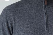 Emerald Style 100% Lambswool Grey 1/4 Zip Sweater Men's Size  L XL