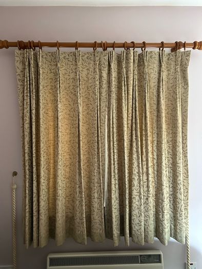 2 Sets of Curtains - 5ft Pole / 53.5 inch drop