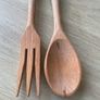 Italian Ceramic And Wood Handmade Salad Servers Image 4