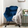 Comfy Armchair for Living Room Bedroom Reading Chair Accent Chairs Relax Velvet Arm Chairs Cuddle Chair with Metal Frame, Dark Blue Image 9