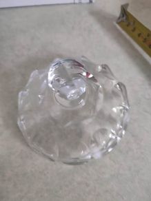 Stunning Heavy Vintage Crystal Cut Glass Lidded Pot Trinket Pot NO STAMP