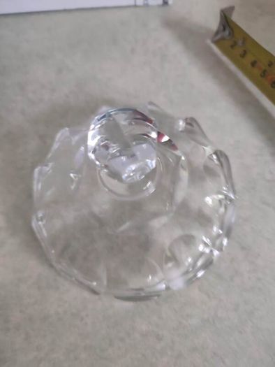 Stunning Heavy Vintage Crystal Cut Glass Lidded Pot Trinket Pot NO STAMP