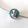 Pandora S925 Silver Blue Globe Clip charm gift Image 2