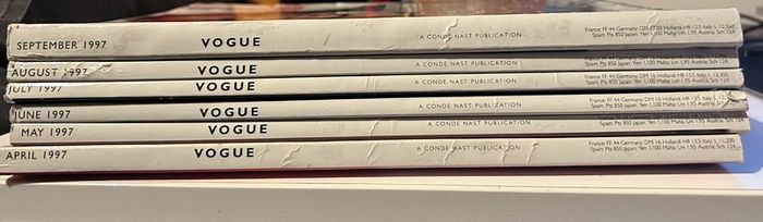 British Vogue Magazines 1997 Priced Individually