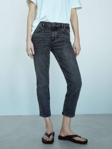 Slim Fit Crop Jeans - Massimo Dutti