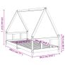 BN Kids Bed Frame White 90x190 cm Solid Wood Pine Image 3