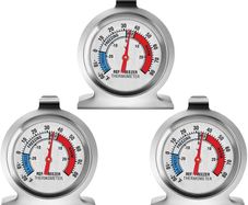 Fridge Thermometer Refrigerator Thermometer, Large Dial Freezer Thermometer,Classic Series Temperature for Refrigerator Freezer Fridge Cooler (3Pack)