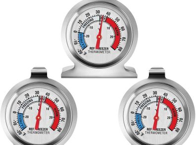 Fridge Thermometer Refrigerator Thermometer, Large Dial Freezer Thermometer,Classic Series Temperature for Refrigerator Freezer Fridge Cooler (3Pack)