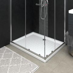 Shower Base Tray with Dots White 80x100x4 cm