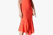 Karen Millen Frilly Dress SIZE 10 Coral