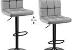 _2-Pack Bar Stools with Velvet Surface