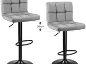 _2-Pack Bar Stools with Velvet Surface