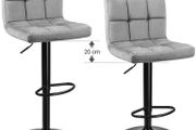 _2-Pack Bar Stools with Velvet Surface