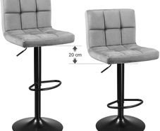 _2-Pack Bar Stools with Velvet Surface