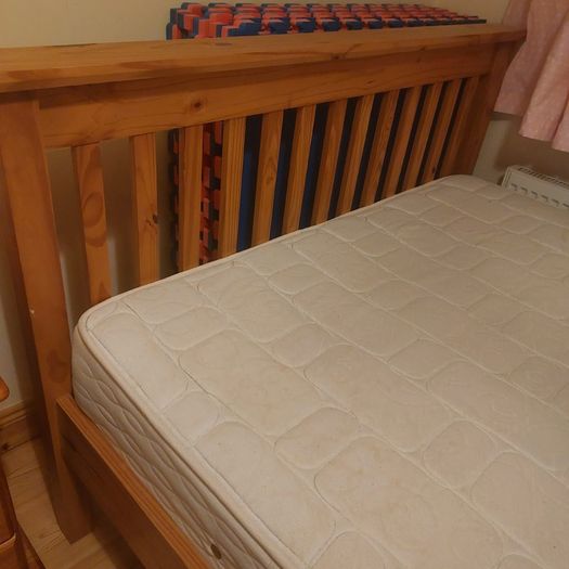 Wooden Double Bed Frame with Respa Mattress