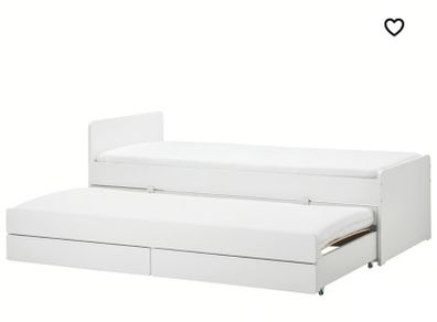 SlakT Bed frame with underbed and storage white