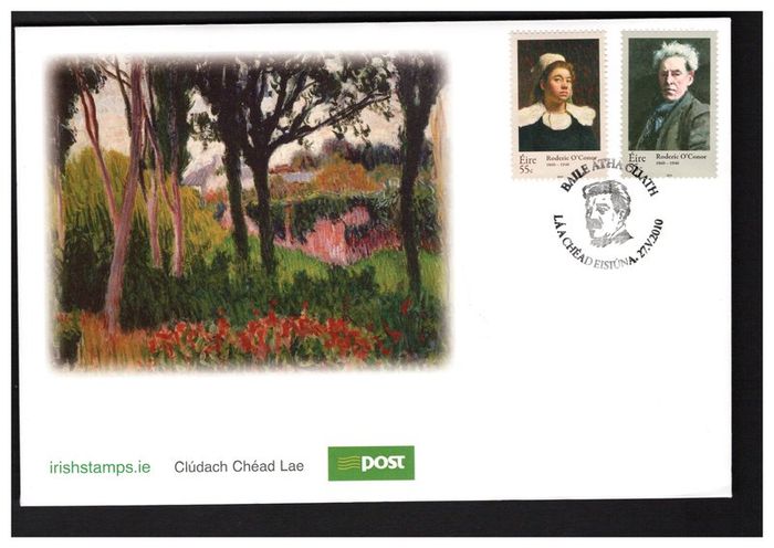 2010 Ireland 150th Anniversary of Birth of Roderic O'Connor (Irish Painter) Commemorative Stamps First Day Cover (FDC)
