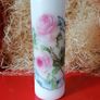 Mother's day birthday large decorative white candle set with flowers /roses /peonies design Image 3