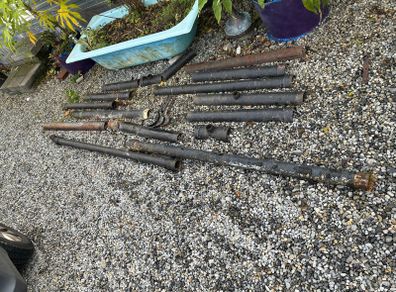Cast iron gutters and pipes