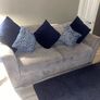 grey 3 & 1 seater couch & footstool Image 3