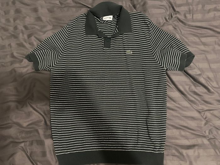 Lacoste Striped Knit Polo Shirt Size L