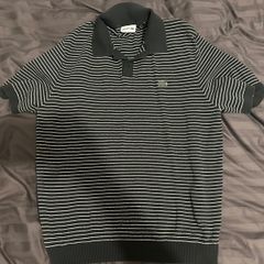 Lacoste Striped Knit Polo Shirt Size L