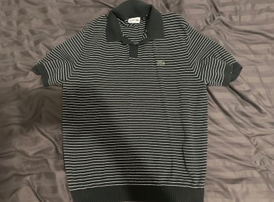 Lacoste Striped Knit Polo Shirt Size L