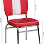 Set of 2 Retro American Diner Dining Chairs Red, Vintage Faux Leather Kitchen Chairs  Chrome Frame Image 3
