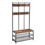 New XXL Metal Hall Tree Coat Rack with Shoe Bench - FREE P&P Image 2