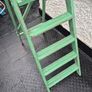 Vintage folding 4 step  painted solid wooden ladder Image 5