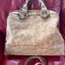 A-WEAR BAG OVERNIGHT WEEKEND Camel beige Stylish Faux Leather bag. Brass hardware In Very Good Condition. Generous sizing Image 9