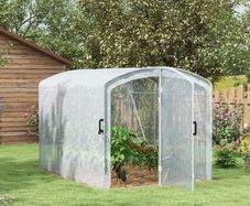 Tunnel Greenhouse, Walk-In, Transparent Sheet, Galvanized Steel Frame, 3 x 2 x 2m