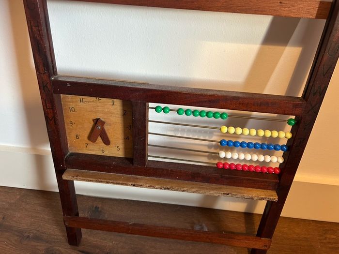 Vintage children's wooden educational learning frame