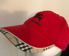 Pre-loved Adjustable Red/check Baseball Hat/Cap