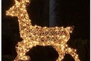 Large Rattan Stag Reindeer Indoor &amp; Outdoor Christmas Figure