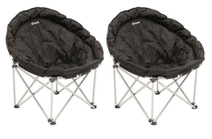 2 x Outwell Casilda Half Moon Folding Chair/ Black