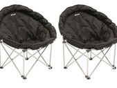 2 x Outwell Casilda Half Moon Folding Chair/ Black