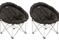 main image for ad 2 x Outwell Casilda Half Moon Folding Chair/ Black