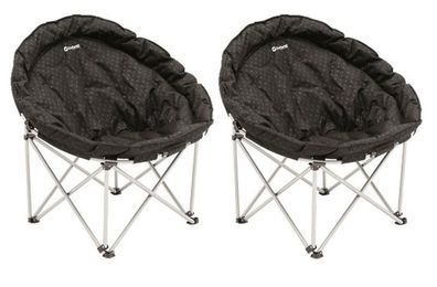 2 x Outwell Casilda Half Moon Folding Chair/ Black