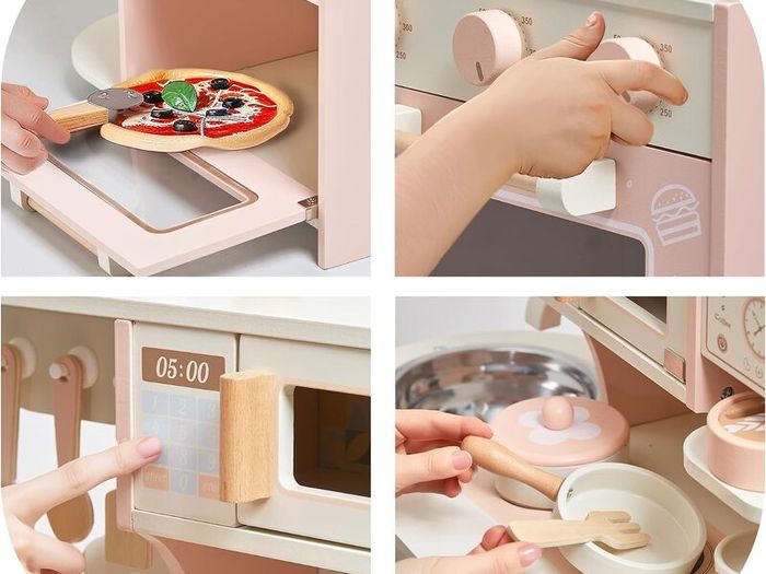 Wooden Play Kitchen for Kids Ages 3-6